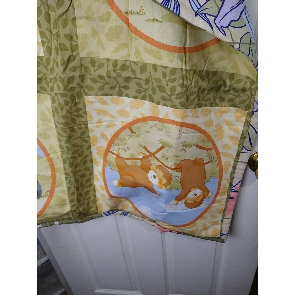 Handmade Unisex Bear Jungle Themed Baby Lightweight Blanket Size 34